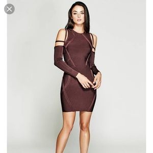 Sexy burgundy bandage dress